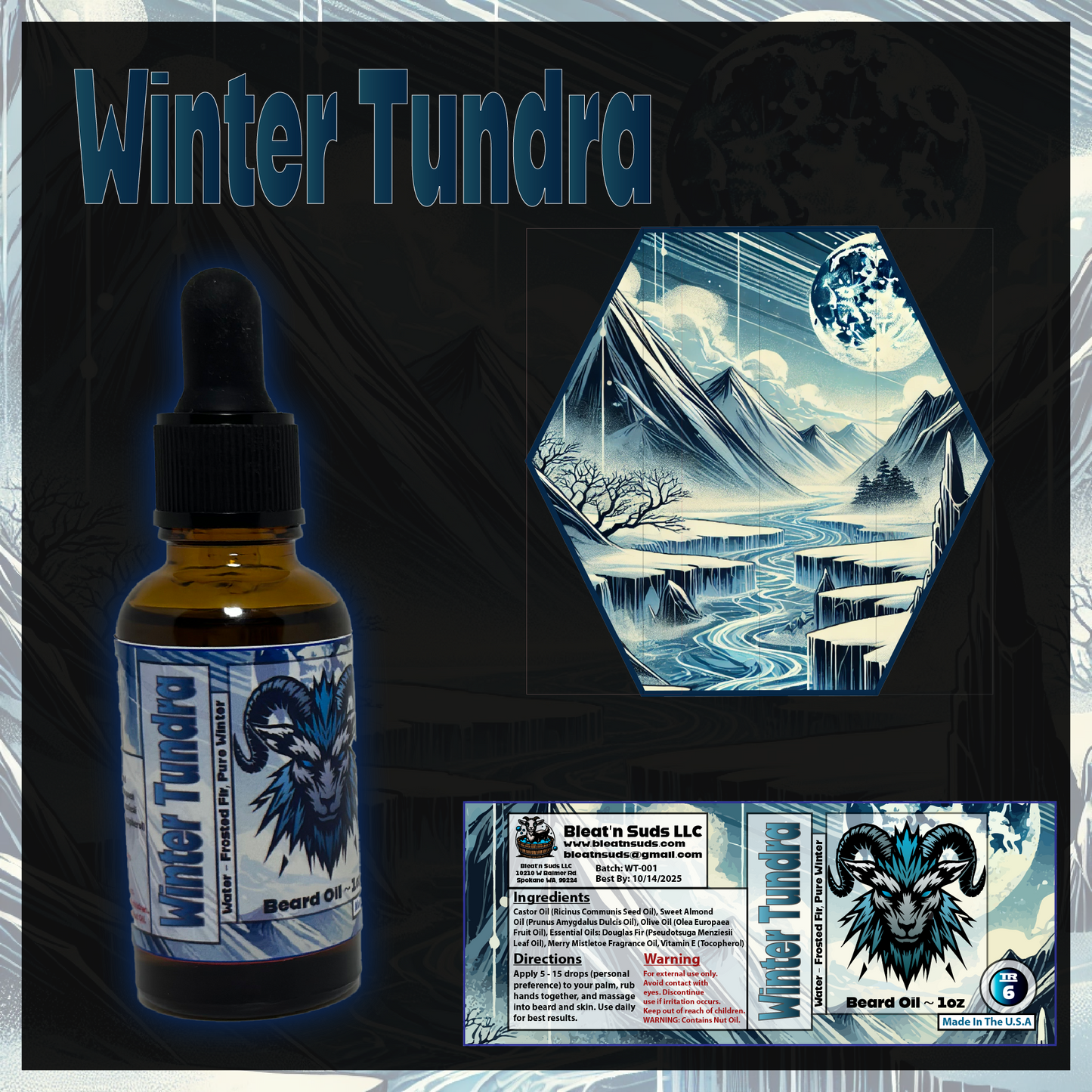 Winter Tundra Beard Oil | Frosty Fortitude | Bleat'n Suds